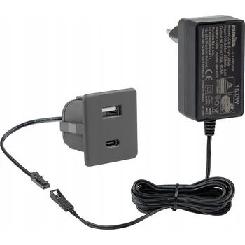 Elektrická zásuvka USB zásuvka do desky stolu Furnika černá