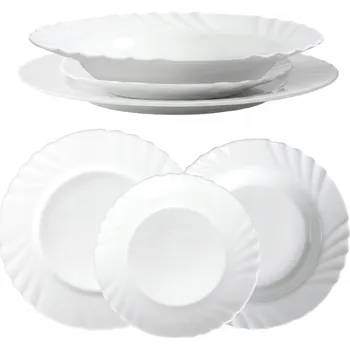 Talíř JÍDELNÍ SERVIS SADA TALÍŘŮ 3 ks TALÍŘE KOMPLET JÍDELNÍ SOUPRAVA BÍLÁ