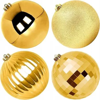 Vánoční dekorace Vánoční Baňky vánoční ozdoby zlatá barva lesk mat brokát 15 cm 4 ks