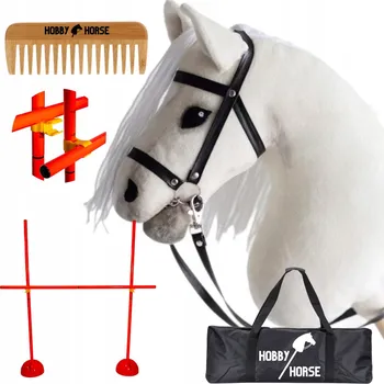 Hobby horsing HOBBY HORSE SADA: KŮŇ NA TYČI A3 + SKOKOVÁ PŘEKÁŽKA 120 CM + HŘEBEN