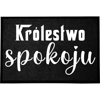 Rohožka ČERNÁ VSTUPNÍ ROHOŽKA 40X60CM KE DVEŘÍM S HUMOREM KRÁLOVSTVÍ POHODY