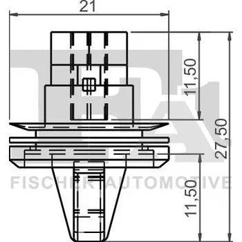 Lišta karosérie Klip, ozdobná / ochranná lišta FA1 11-40151.5