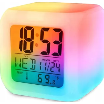 Hodiny Teploměr a BÍLÝ BUDÍK HODINY LCD