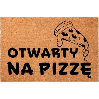 Rohožka KOKOSOVÁ VSTUPNÍ ROHOŽKA 40X60CM KE DVEŘÍM - OTEVŘENO PRO PIZZU (ZÁBAVNÁ)