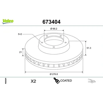 Brzdový kotouč Brzdový kotouč VALEO 673404