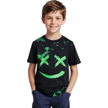 CHLAPECKÉ TRIČKO S POTISKEM NOVINKA Barva: Tmavě modrá, Velikost: 164