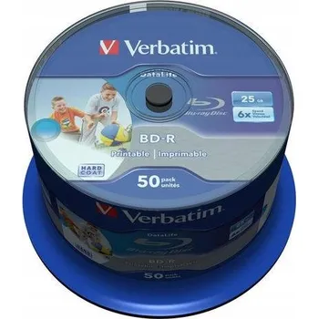 Optické médium Blu-ray disk (BD-R) Verbatim 25 GB 50 Ks (balení 50) bílý pro potisk