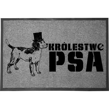 Rohožka VCHODOVÁ ROHOŽKA ŠEDÁ 40X60 CM PRO PEJSKAŘE KRÁLOVSTVÍ PSA