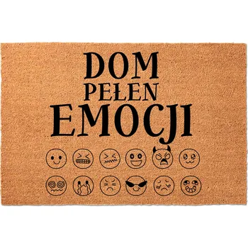 Rohožka KOKOSOVÁ VSTUPNÍ ROHOŽKA 40X60CM KE DVEŘÍM - DOMOV PLNÝ EMOCÍ (Zábavný design)