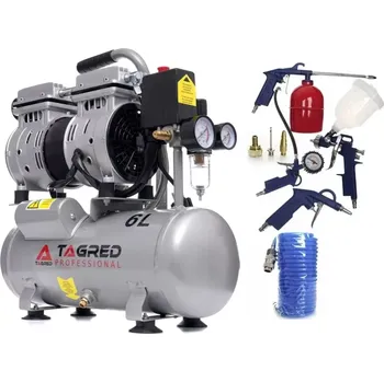 Auto-moto AKČNÍ SET TA302PM, Bezolejový kompresor 6l s odlučovačem a příslušenstvím, 230V, 2 písty