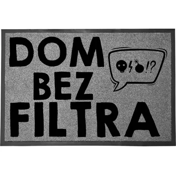 Rohožka VCHODOVÁ ROHOŽKA ŠEDÁ 40X60 CM KE DVEŘÍM VTIPNÁ HUMOR DOMOV BEZ FILTRU