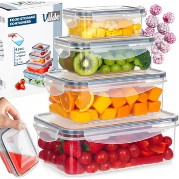 Dóza na potraviny Nádoby na potraviny s víkem a těsněním 4 ks