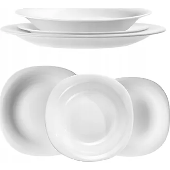 Talíř JÍDELNÍ SERVIS SADA TALÍŘŮ 3 ks TALÍŘE KOMPLET JÍDELNÍ SOUPRAVA BÍLÁ