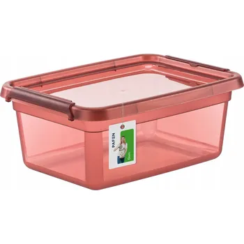 Dóza na potraviny Plastová nádoba s víkem, růžová, 12,5 l