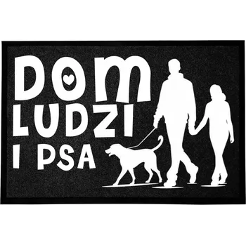 Rohožka VCHODOVÁ ROHOŽKA ČERNÁ 40X60 KE DVEŘÍM VTIPNÁ HUMORNÁ PRO LIDI A PSA