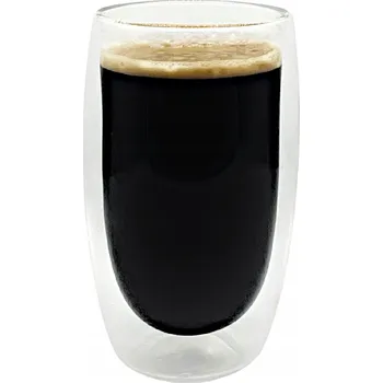 Sklenice Termo sklenice s dvojitou stěnou 450 ml, bez ouška, na latte, studené nápoje