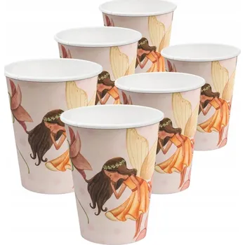 Party nádobí KELÍMKY papírové VÍLY dekorace narozeniny dort 6 Ks