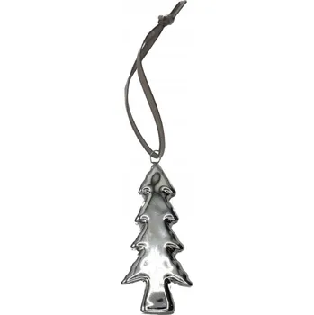 Vánoční dekorace KERAMICKÁ OZDOBA NA STROMEČEK - STŘÍBRNÁ VÁNOČNÍ HVĚZDA