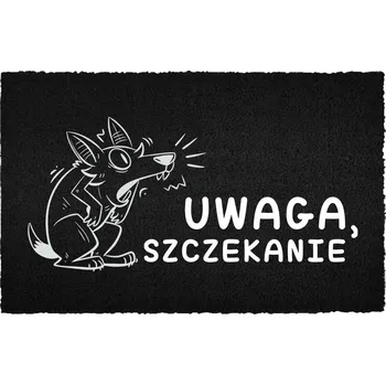 Rohožka KOKOSOVÁ ROHOŽKA ČERNÁ KE DVEŘÍM S HUMOREM POZOR ŠTĚKÁM