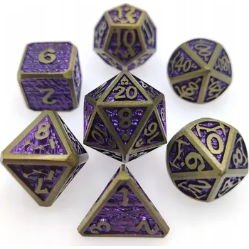 Příslušenství k deskovým hrám STARODÁVNÁ SADA 7 KOVOVÝCH RPG kostek