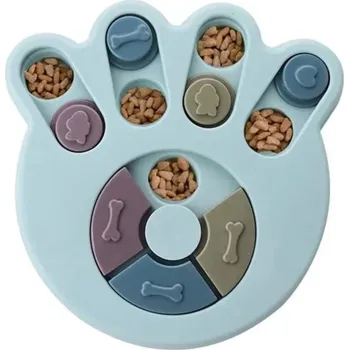 Miska pro psa Interaktivní dávkovač granulí pro psy 23 cm Packa s posuvnými destičkami Hračka na pomalé krmení a stimulující trénink modrá