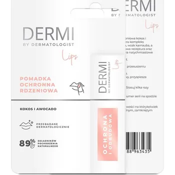 Péče o rty DERMI Lips Ochranný balzám na rty s kokosem a avokádem, 4,4 g