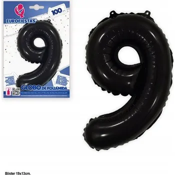 Balónek Ouda Party - Černý hliníkový balónek 100 cm číslice 9