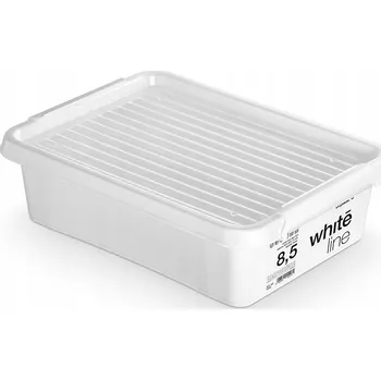 Úložný box KONTEJNER KRABIČKA S VÍKEM ORGANIZER 8,5 L bílá