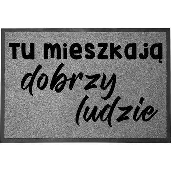 Rohožka Vstupní rohožka šedá 40x60 cm - S nápisem "Dobří lidé"