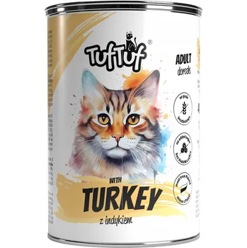 Krmivo pro kočku MOKRÉ KRMIVO PRO KOČKY TufTuf Konzerva mleté maso s krůtím 400g