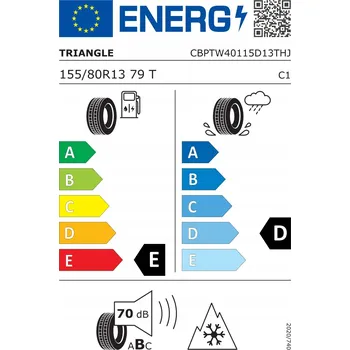 Zimní osobní pneu Zimní pneumatika Triangle Winterx TW401 155/80R13 79 T s přilnavostí na sněhu (3PMSF)