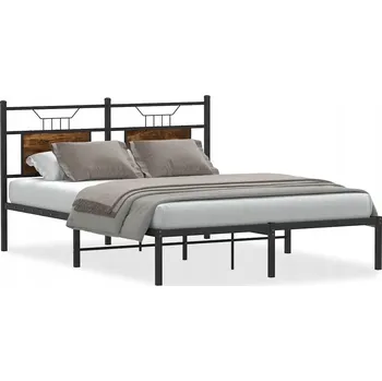 Postel Rám postele s čelem, kouřový dub, 196x142,5x91,5 cm