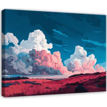 Obraz OBRAZ AKVAREL POLE KRAJINA PŘÍRODA DO LOŽNICE OBÝVÁKU NA PLÁTNĚ 100x70