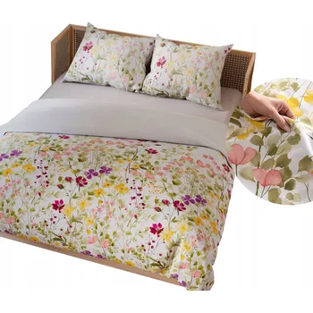 Povlečení Bavlněné ložní Sada povlečení 220x200 cm s divokými květinami 100% Bavlna Dárek