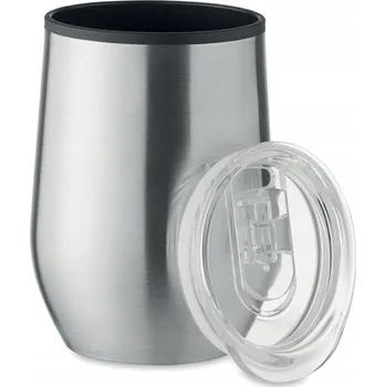 Hrnek s dvojitou stěnou a víčkem Midocean 350 ml stříbrný