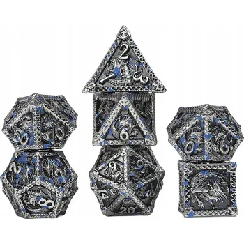 Příslušenství k deskovým hrám ÚLOMEK DRAČÍHO LEDU SADA 7 KOVOVÝCH RPG kostek