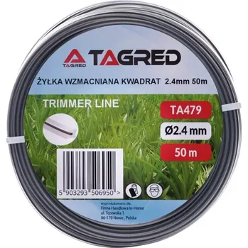 Žací struna čtvercová do křovinořezu, 2,4 mm x 50 m, Tagred TA479