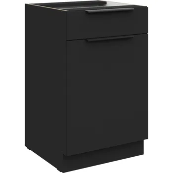 Kuchyňská linka Dolní skřínka SIENA - 50 D 1F 1S BB, Černá mat/Černá mat