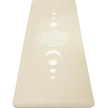 podložka na cvičení Podložka na cvičení Yogi & Yogini Premium TPE 5 mm Květ Života béžová jóga