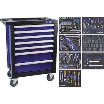 Dílenský vozík se 7 zásuvkami + 314 nástrojů