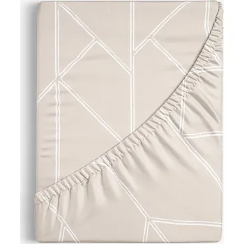Prostěradlo Bavlněné napínací prostěradlo - Geometrické linie na latte 90 x 200 cm