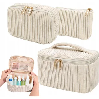 Kosmetická taška 3 KUSY Velká cestovní KOSMETICKÁ TAŠKA dámská KUFŘÍK ORGANIZÉR na kosmetiku