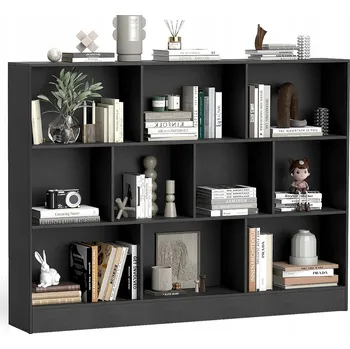 Knihovna Regál Costway 140 cm x 104 cm x 24 cm černý