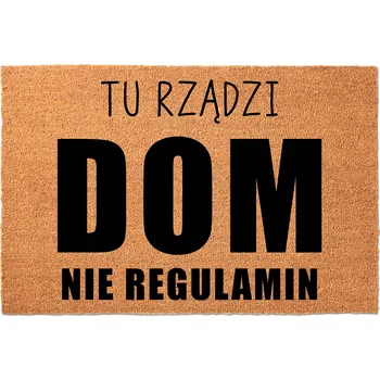 Rohožka KOKOSOVÁ VSTUPNÍ ROHOŽKA 40X60 CM KE DVEŘÍM - VTIPNÝ DESIGN "DOMÁCNOST NENÍ REKLAMAČNÍ ŘÁD"