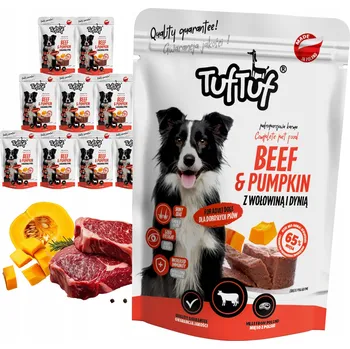 Krmivo pro psa TUF TUF PAŠTIKA MLETÉ HOVĚZÍ MASO S DÝNÍ 300G 10 Ks