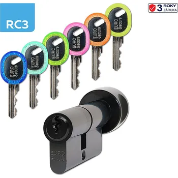 Vložka do dveří Cylindrická bezpečnostní knoflíková vložka RICHTER EURO SECURE R3, Vložka bezpečnostní knoflíková 30/30 mm