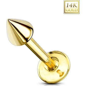 Piercing Šperky4U Zlatý piercing do brady - labreta, 1,2 x 6 mm - ZL01103-1206-YG