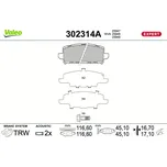 Sada brzdových destiček, vždy 4 kusy v sadě VALEO 302314A