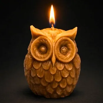 Svíčka Vonná svíčka Sova | 40 g | Svíčkománie3D | Barva: Hnědá