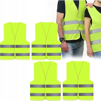 VÝSTRAŽNÁ REFLEXNÍ VESTA ZELENÁ PRACOVNÍ SILNIČNÍ BOZP ŽLUTÁ CE